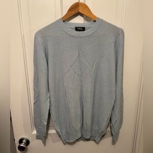 APC Men’s Light Blue “Seed-Stitch” Light Sweater Size Large